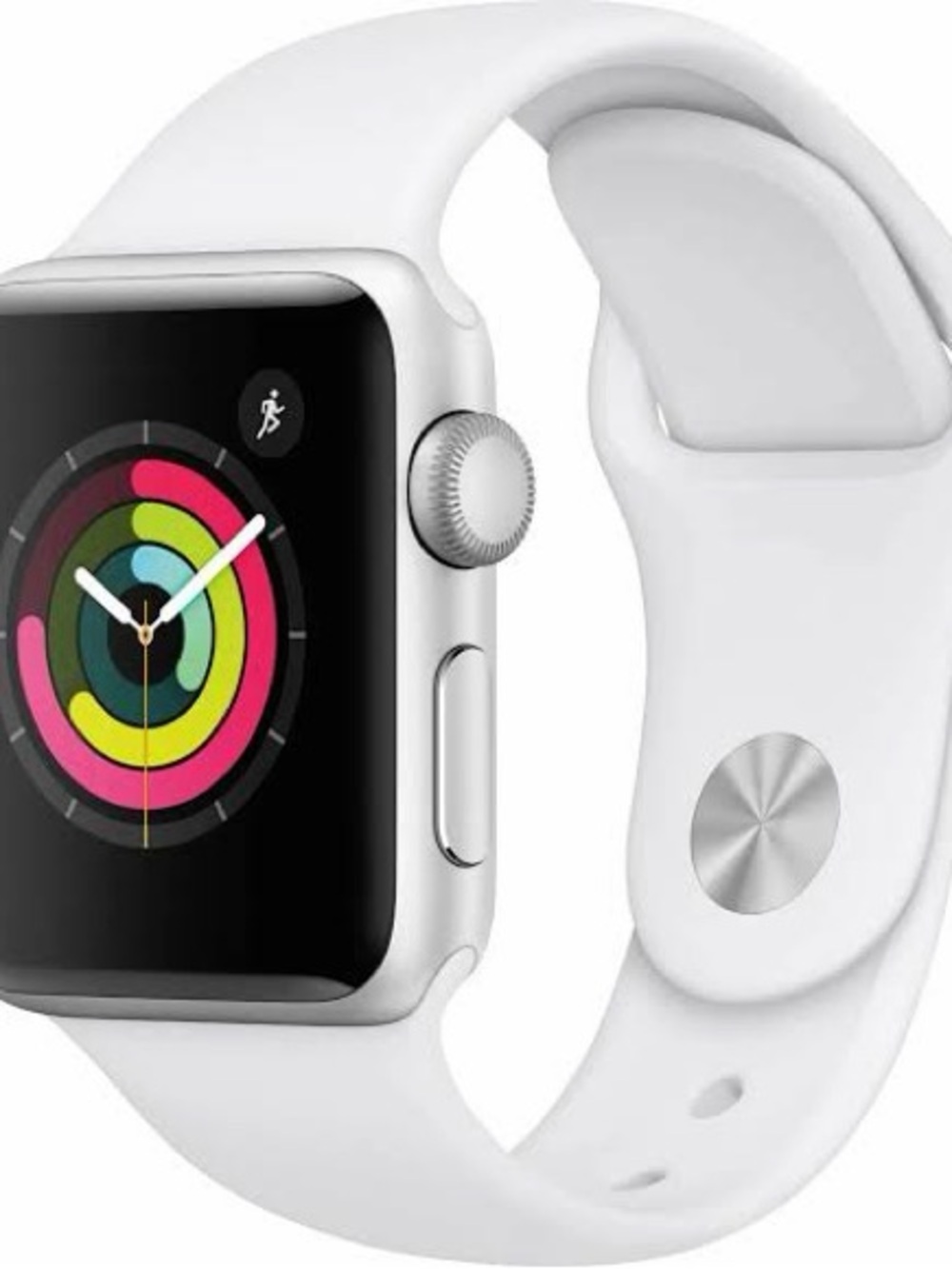 Apple Watch with White Sport Band and Silver Case